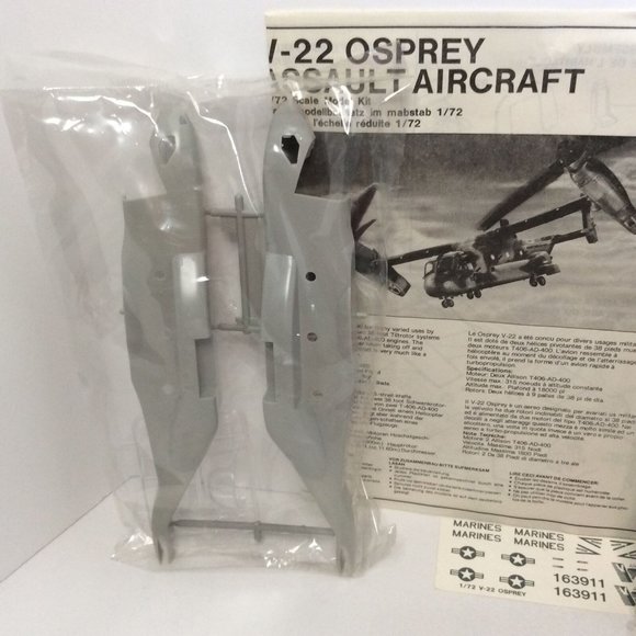 Vintage Hobby Craft V-22 Osprey Assault Aircraft Model Kit HC137 1:72 Scale - Picture 8 of 9